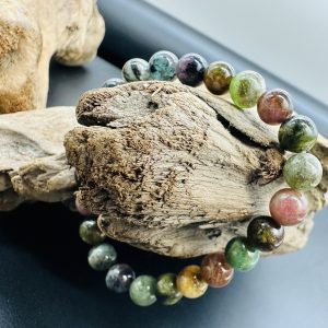 【肌容雪】老礦碧璽彩珠手串 編號B159