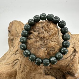 【肌容雪】墨綠色和田玉珠串 編號B182