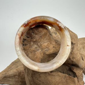 【肌容雪】天然美石焦糖色櫻花瑪瑙手鐲 編號B193